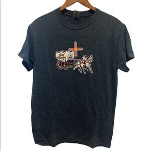 New Mexico souvenir tee t shirt w covered wagon cartoon graphic. Sz s in EUC